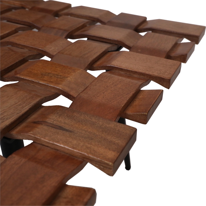 Carolina Classics Waverly Wood & Iron Coffee Table in Honey Gold Brown/Black