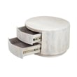 Carolina Classics Christa 2-Drawer Round Wood Coffee Table in Whitewash
