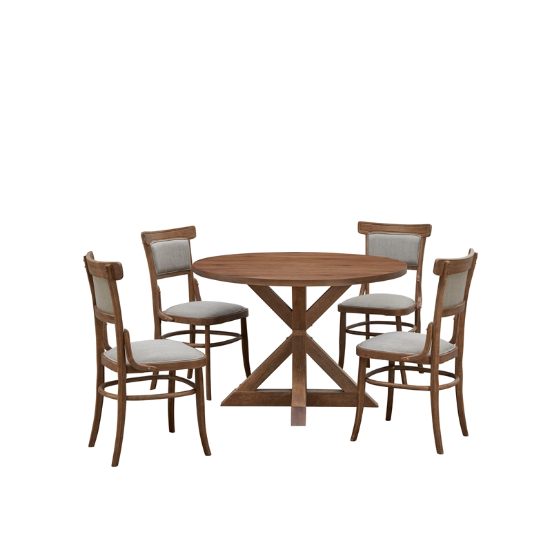 Carolina Classics Diana Wood Dining Table with Trestle Base in Honey Brown