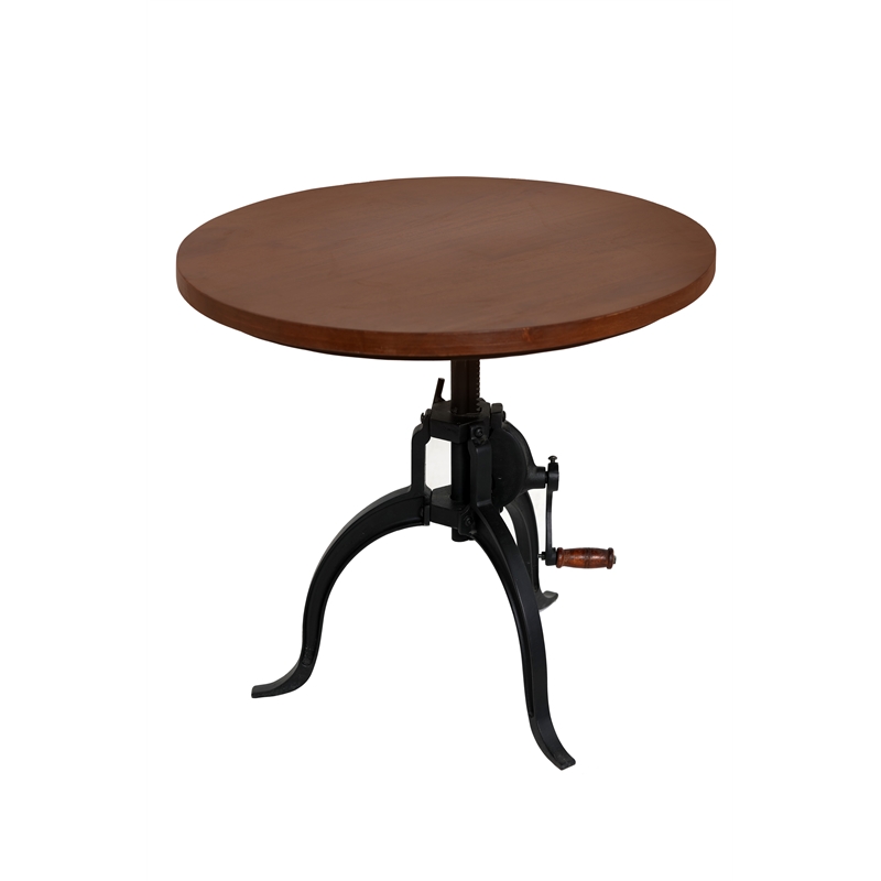 Carolina Classics Riley Adjustable Height Wood Coffee Table in Brown/Black
