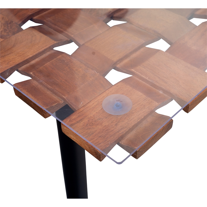 Carolina Classics Waverly Acrylic Plastic/Wood Dining Table in Honey Gold/Black