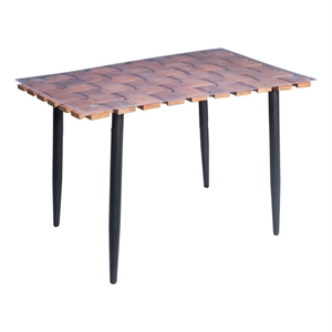 Carolina Classics Waverly Acrylic Plastic/Wood Dining Table in Honey Gold/Black