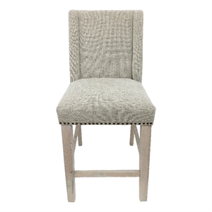 Carolina Classics Laurant 24.5&quot Wood & Polyester Stool in Beige Fawn (Set of 2)