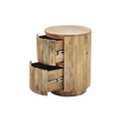 Carolina Classics Kingston 2-Drawer Round Wood Accent Table in Brown