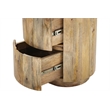 Carolina Classics Kingston 2-Drawer Round Wood Accent Table in Brown