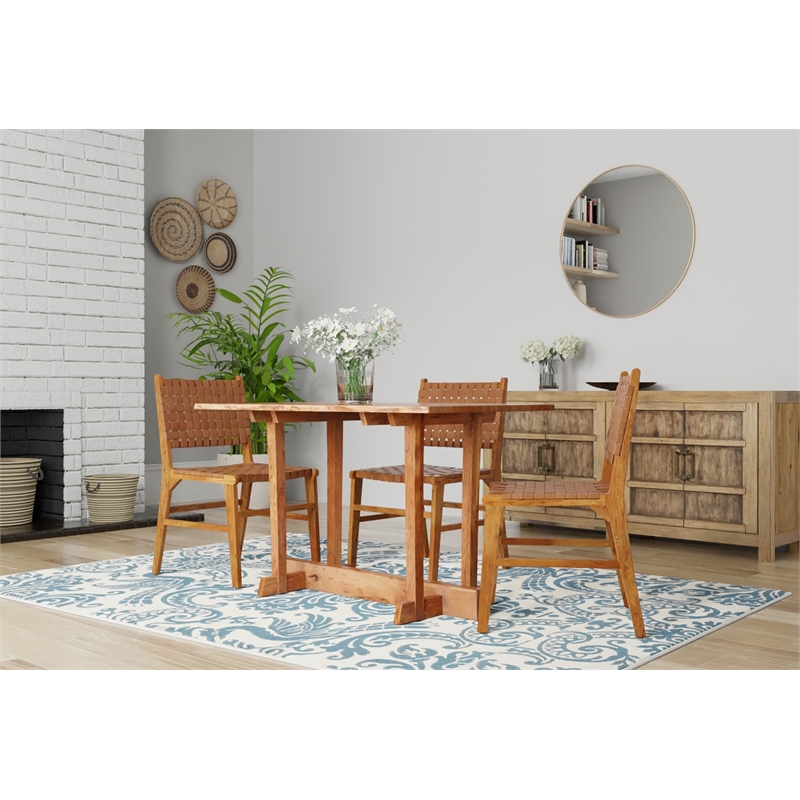 Carolina Classics Acacia Wood Dining Table in Honey Gold Brown