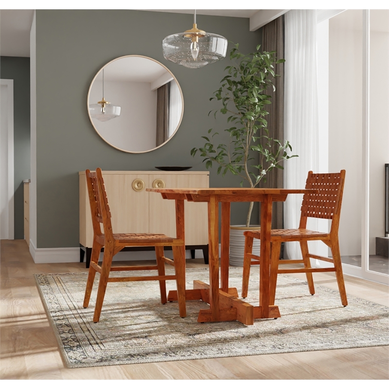 Carolina Classics Acacia Wood Dining Table in Honey Gold Brown