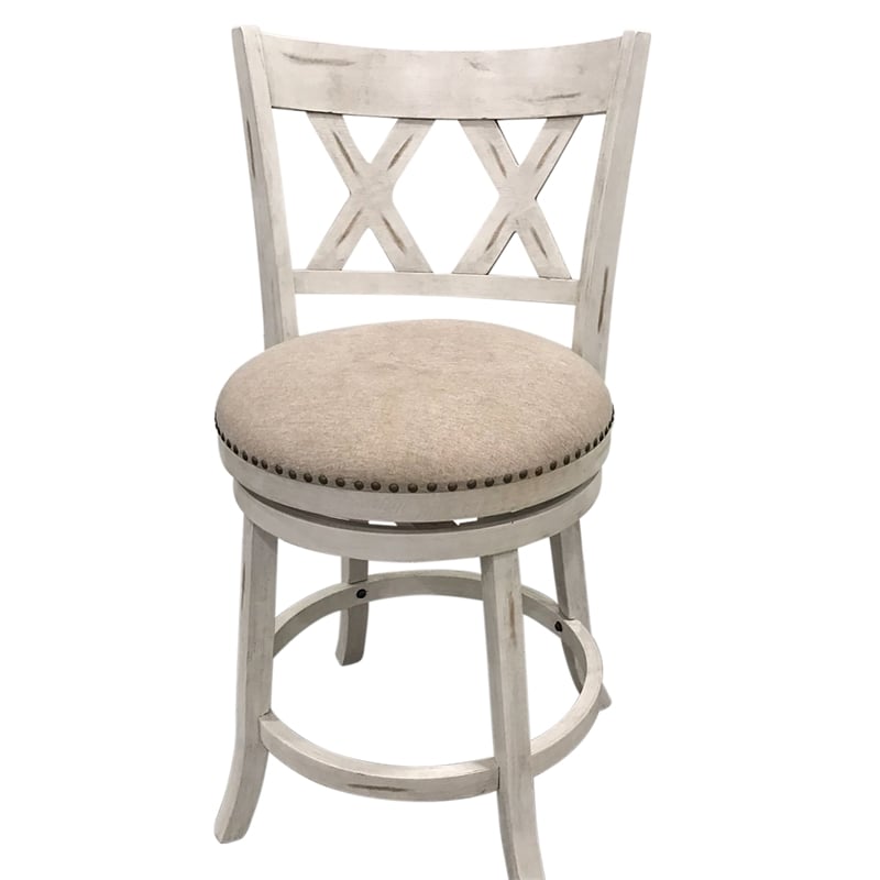 Sussex Deluxe Swivel Barstool - Set of 2 - Sand - Beige Upholstery