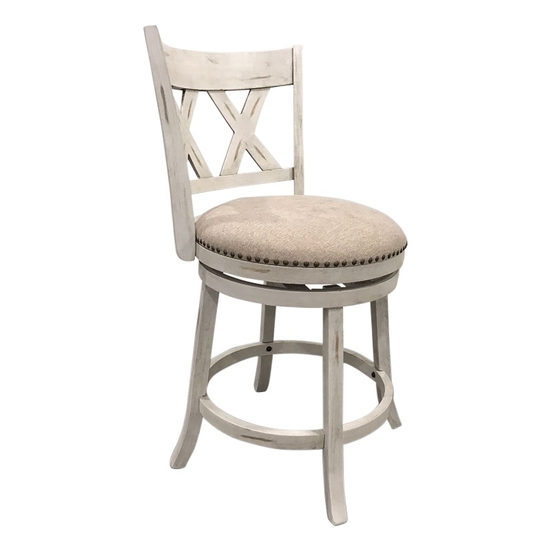 Sussex Deluxe Swivel Barstool - Set of 2 - Sand - Beige Upholstery