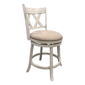 Sussex Deluxe Swivel Barstool - Set of 2 - Sand - Beige Upholstery