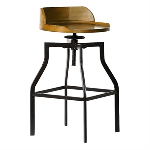 Marais Adjustable Barstool - Harvest Oak/Black