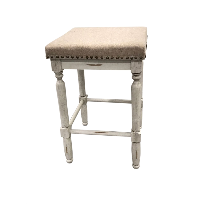 Biltmore Saddle Barstool - Set of 2 - Sand - Beige Upholstery
