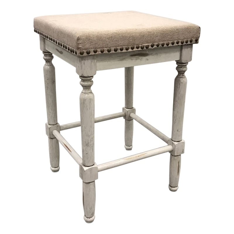Biltmore Saddle Barstool - Set of 2 - Sand - Beige Upholstery