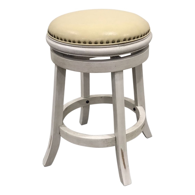 Bennet Upholstered Swivel Barstool - Set of 2 - Sand - Cream Upholstery