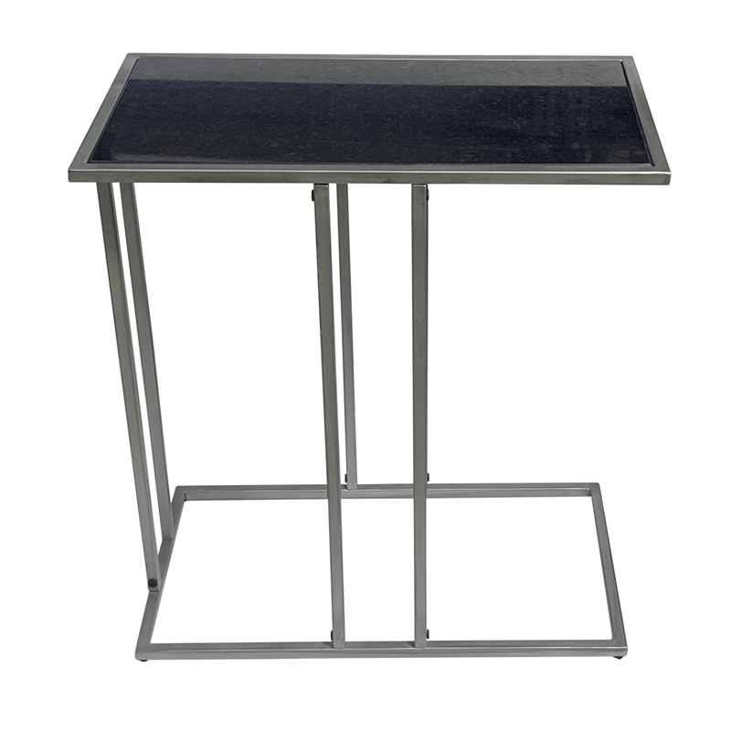 Serena End Table - Black Marble - Industrial
