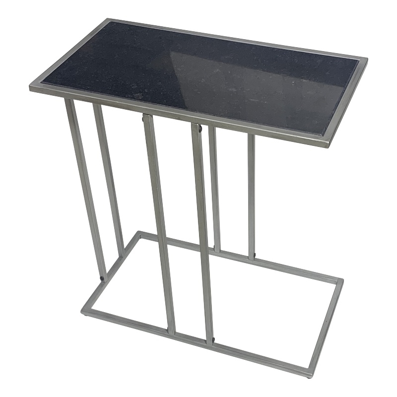 Serena End Table - Black Marble - Industrial