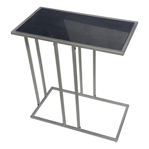 Serena End Table - Black Marble - Industrial