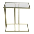 Serena End Table - Clear Glass - Antique Gold