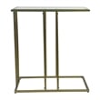 Serena End Table - Clear Glass - Antique Gold