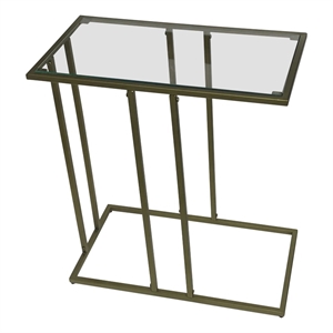 Serena End Table - Clear Glass - Antique Gold