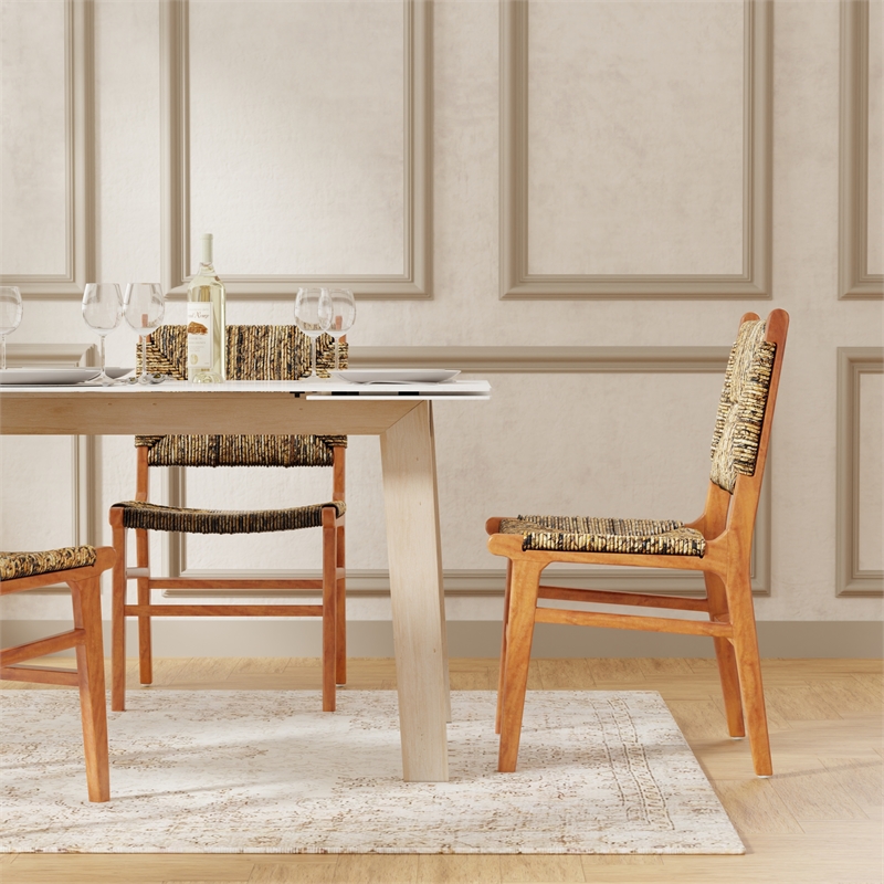 Banana Weave Dining Chair - Set of 2 - Caramel