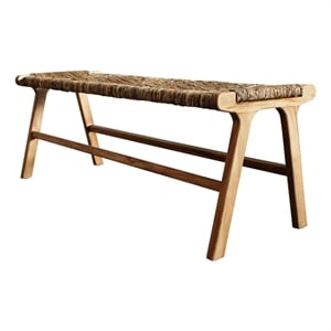 Karson 48&quot Banana Weave Bench - Caramel - Natural