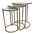 Serena Nesting Tables - White Marble - Industrial