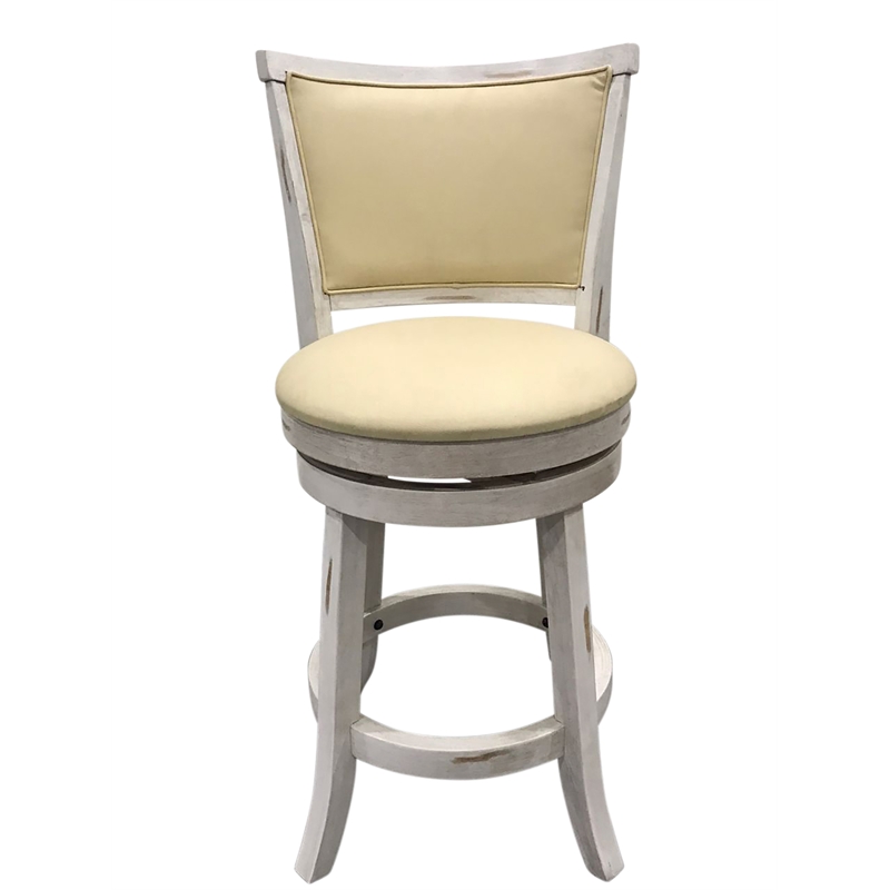 Beckett Upholstered Swivel Seat Barstool - Set of 2 - Sand - Cream Upholstery