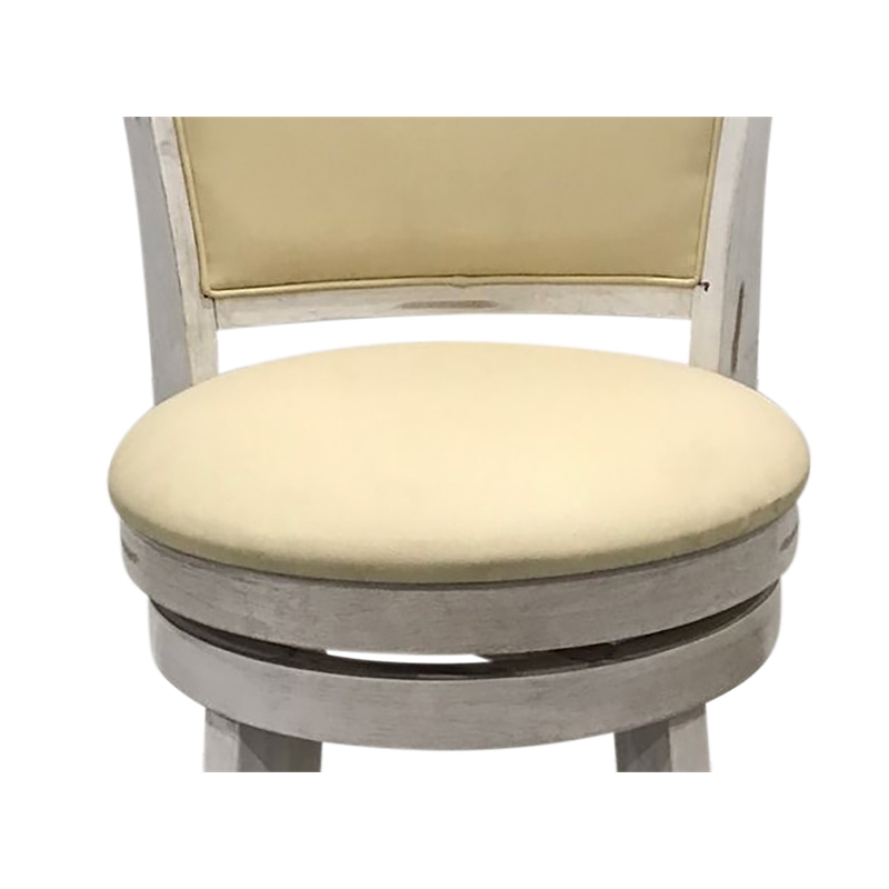 Beckett Upholstered Swivel Seat Barstool - Set of 2 - Sand - Cream Upholstery