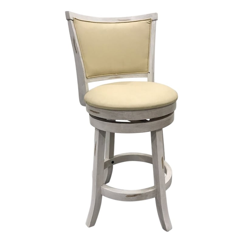 Beckett Upholstered Swivel Seat Barstool - Set of 2 - Sand - Cream Upholstery