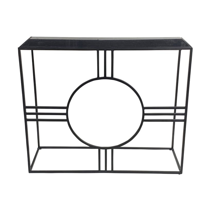 Marshall Console Table - Black Marble - Black