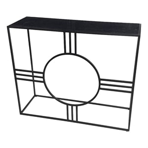 Marshall Console Table - Black Marble - Black