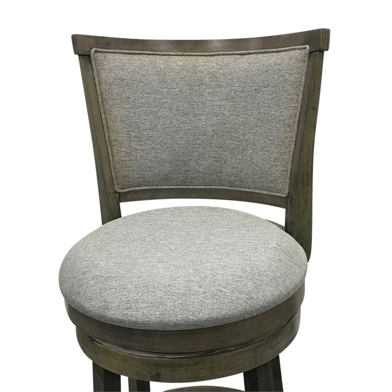 Beckett Upholstered Swivel Seat Barstool - Set of 2 - Gotham Grey