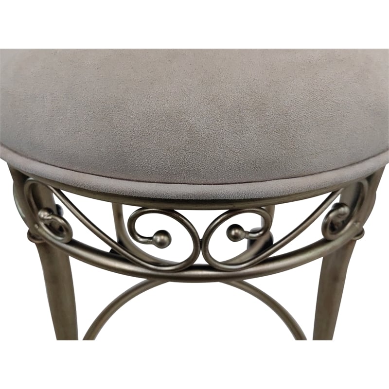 Victorian Vanity Stool - Silver