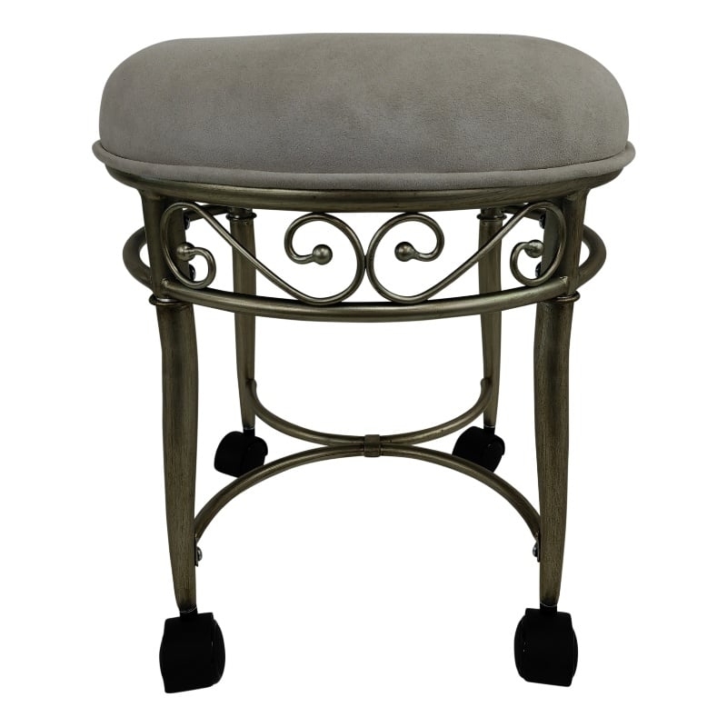 Victorian Vanity Stool - Silver
