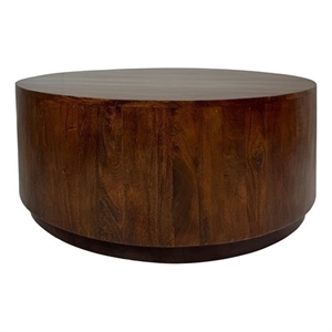 Tamia 42&quot Round Wooden Coffee Table - Chestnut