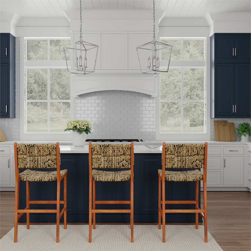 Banana Weave Barstool - Set of 2 - Caramel