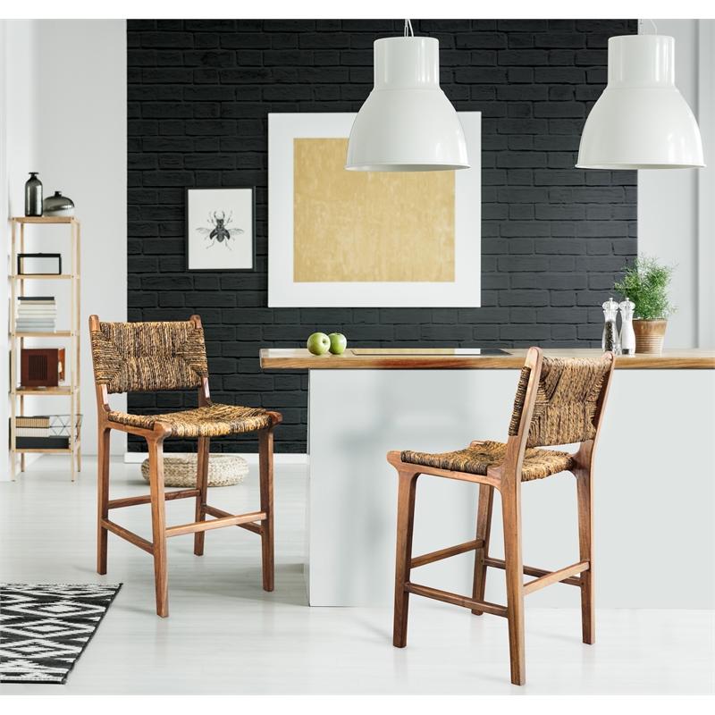 Banana Weave Barstool - Set of 2 - Caramel