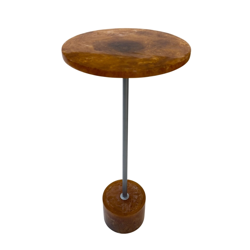 Carolina Amber Glow Pedestal Table in Nickel