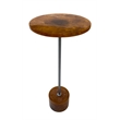 Carolina Amber Glow Pedestal Table in Nickel