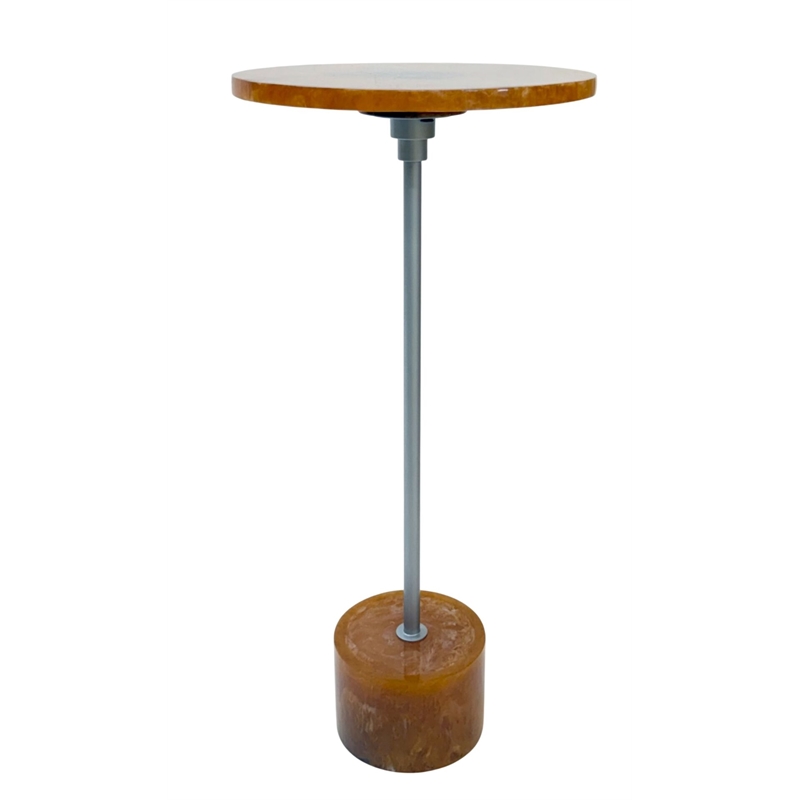 Carolina Amber Glow Pedestal Table in Nickel