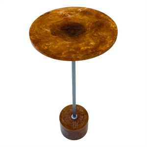 Carolina Amber Glow Pedestal Table in Nickel