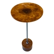 Carolina Amber Glow Pedestal Table in Nickel