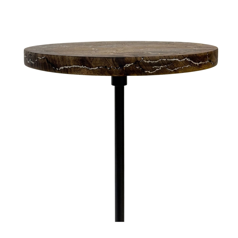 Carolina Electra Round Accent Table in Brown