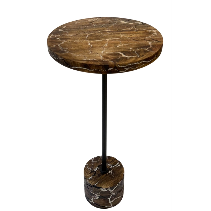 Carolina Electra Round Accent Table in Brown