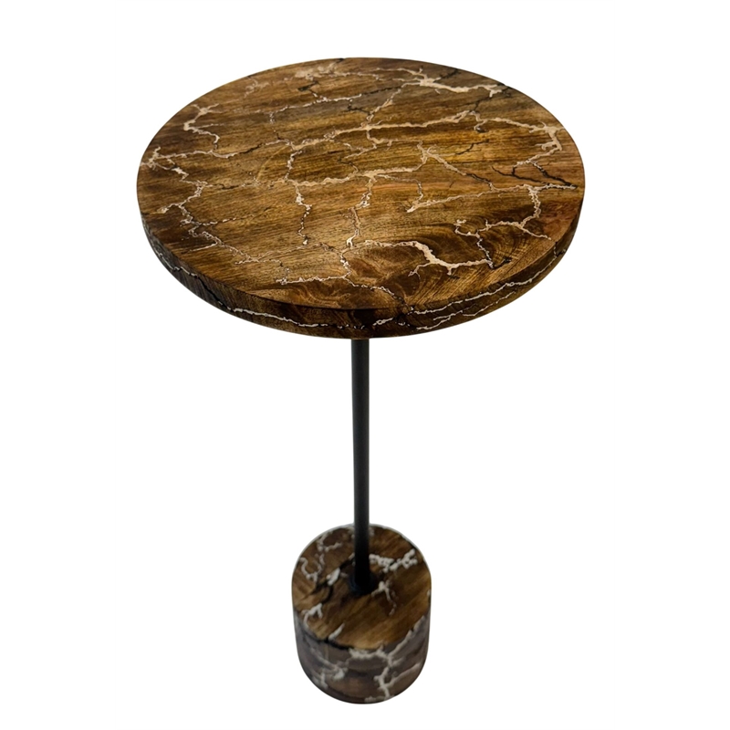 Carolina Electra Round Accent Table in Brown