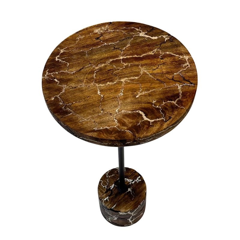 Carolina Electra Round Accent Table in Brown