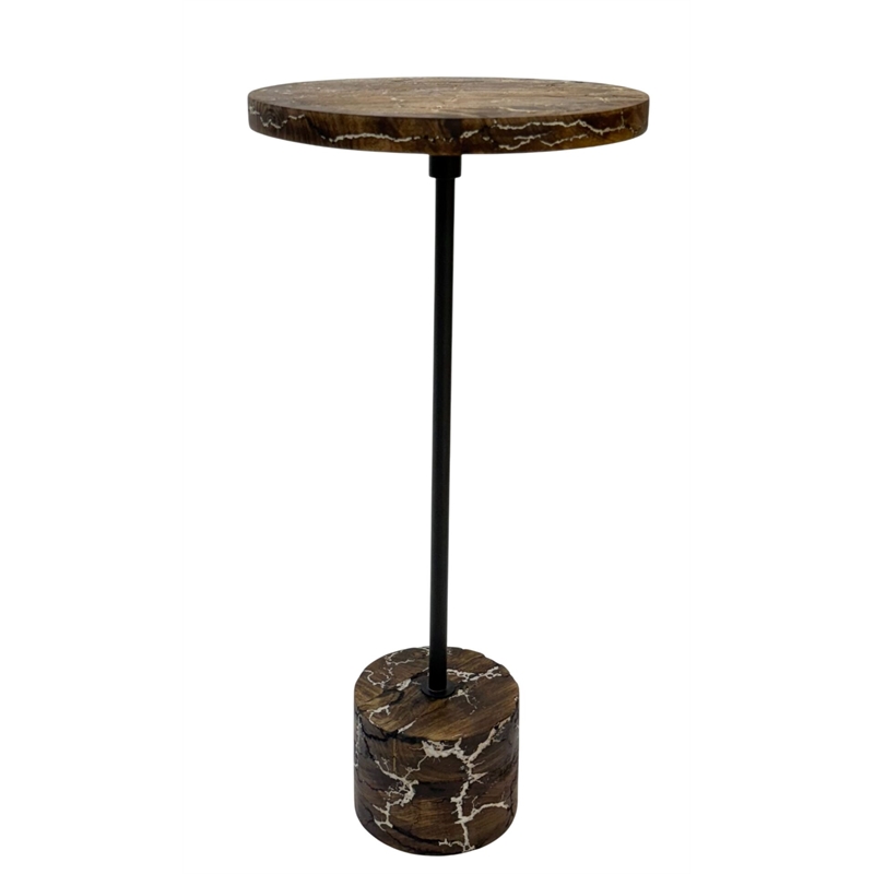 Carolina Electra Round Accent Table in Brown