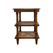 Carolina Chesterfield Wood & Cane 3 Shelf Side Table in Chestnut