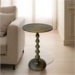 Carolina Pearson Hammered Dimple Metal Side Table in Antique Brass